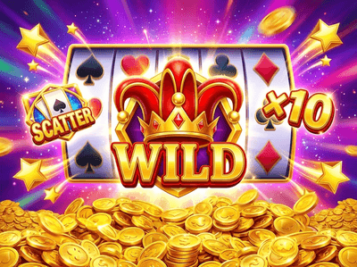 Luxury online casino interface with gaming chips and slots